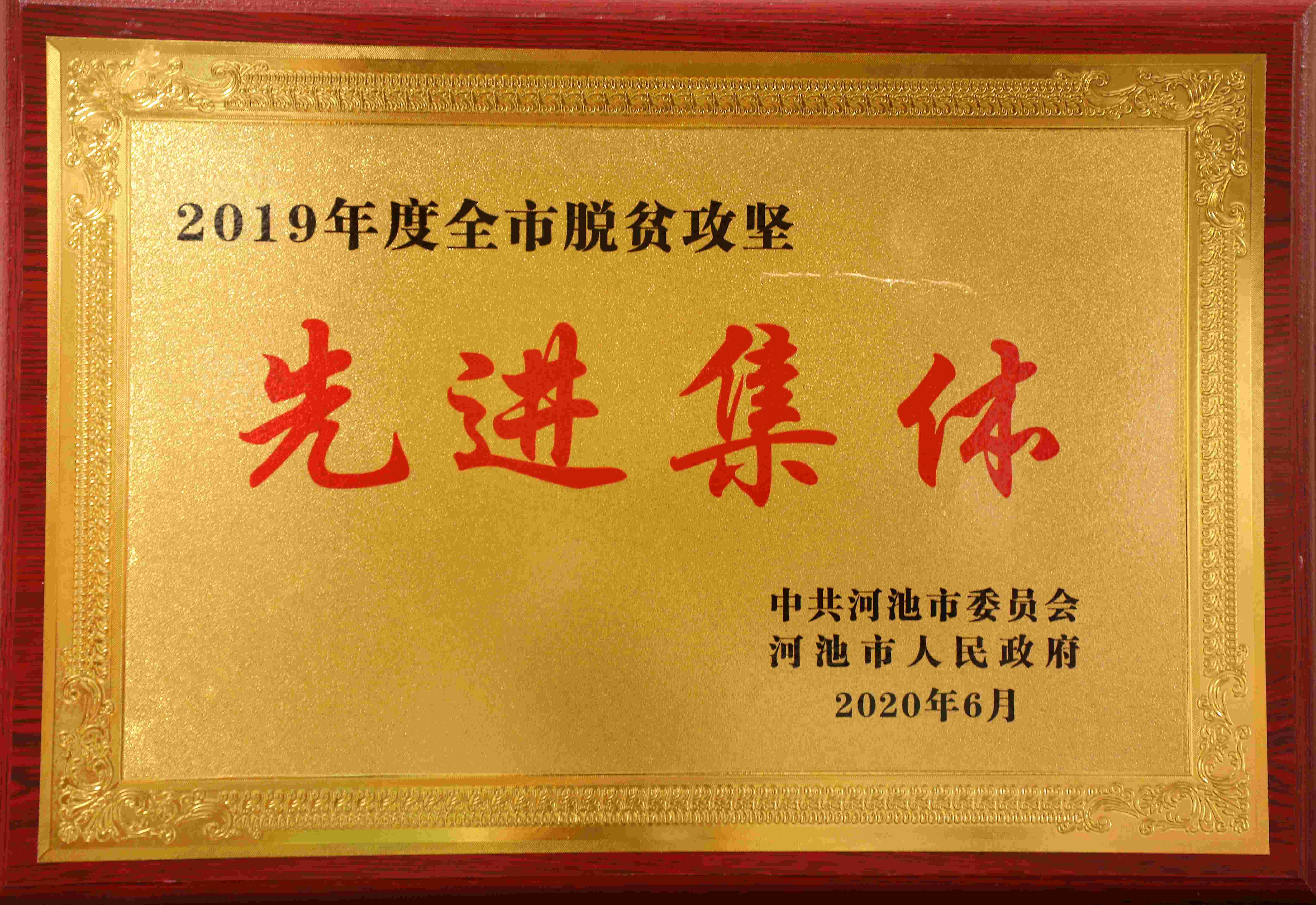 2019年度河池市脱贫攻坚先进集体